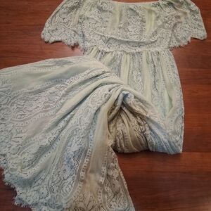 Baltic Born Lace Dress in Soft Green